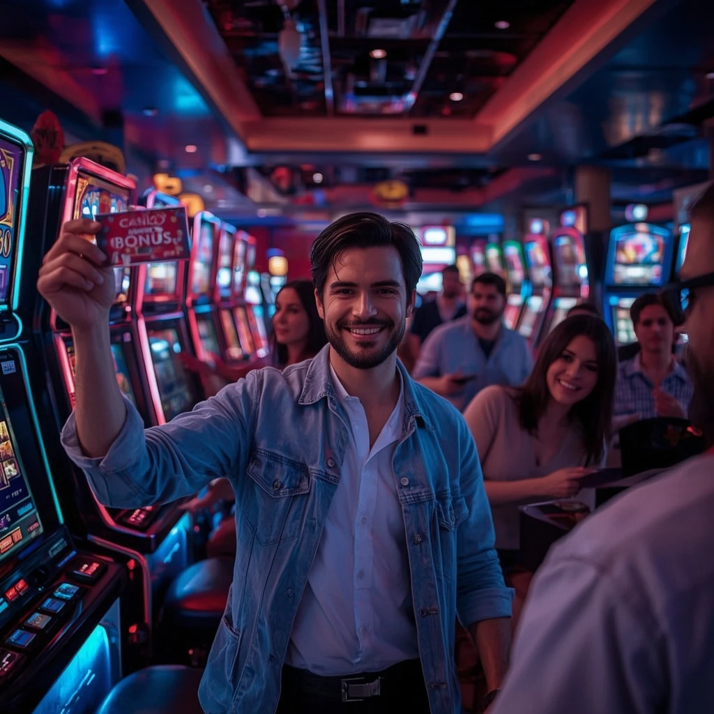una persona con un bono de Winspark Casino